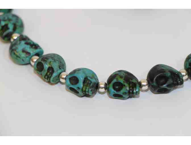 Turquoise Skull Necklace-Handmade