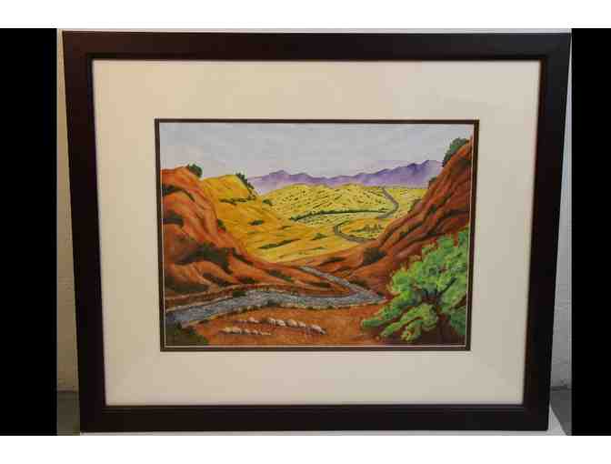 'Desert Diagonals'-Original Watercolor Painting by Roberta Parry