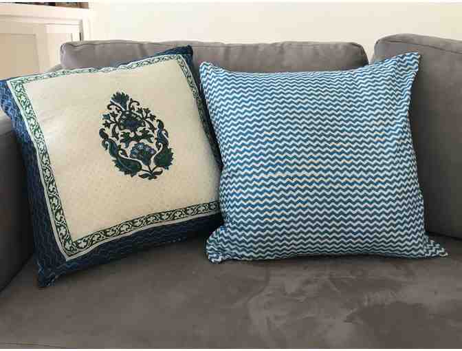 Set of Two Hand Block Printed Pillow Covers