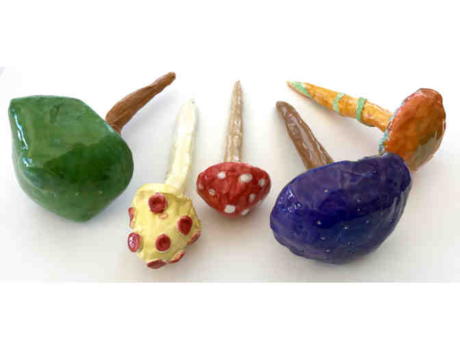 Ceramic Garden Mushrooms by the 8th Graders