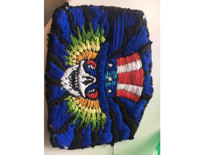 One of a kind, hand-embroidered patch