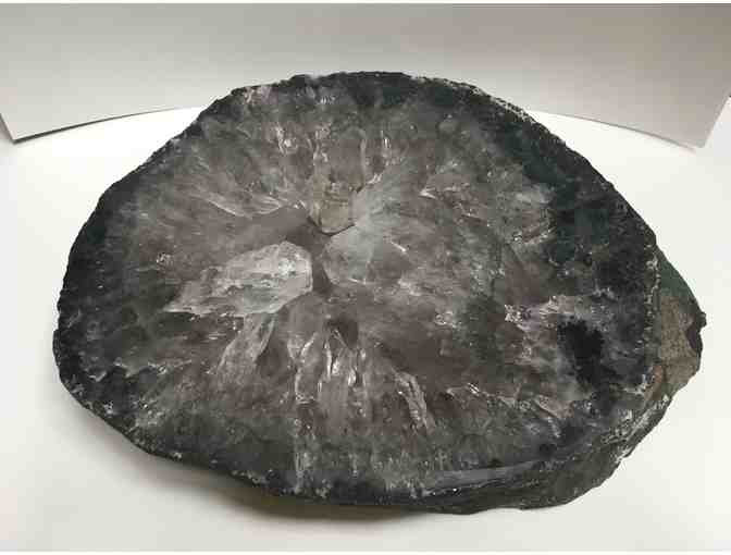 White Amethyst Crystal Geode Slice