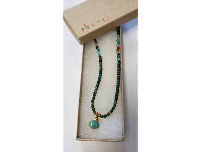 Necklace - Turquoise & Semi-Precious Gemstones w/ Amazonite Pendant - Photo 2