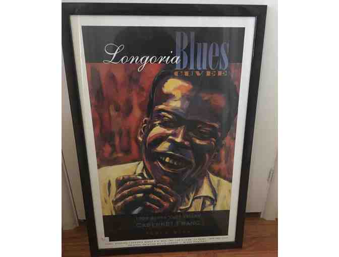 2014 Langoria Wines Blues Cuvee and a Framed Blues Cuvee Poster