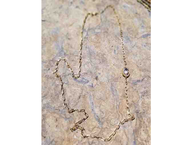 Gold Plated Necklace with Crystal Pendant