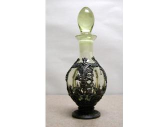 Green Glass Perfume Bottle from France