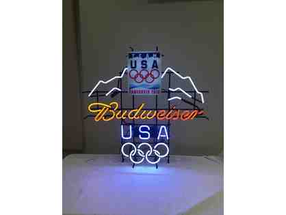 2010 Vancouver BC Olympics Budweiser Neon Beer Sign