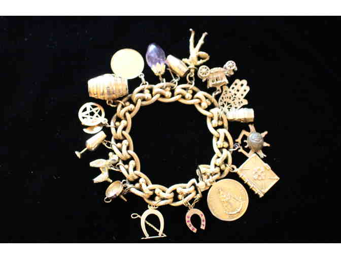 Vintage 1960s Gold Charm Bracelet