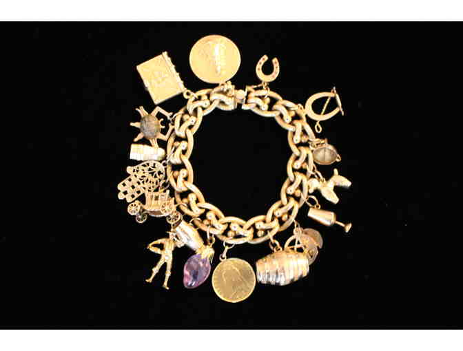 Vintage 1960s Gold Charm Bracelet