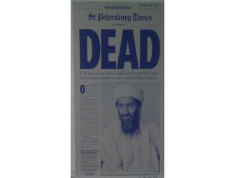 Commemorative Times Front Page Reprint & Printing Plate - Bin Laden Dead
