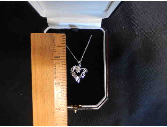 Gold & Diamond Source 'MOM' Open Heart Diamond Pendant