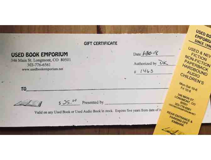 $25.00 Gift Certificate - Used Book Emporium