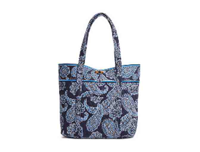 Matching Vera Bradley Tote and Cosmetic Bag - Blue Bandana Pattern