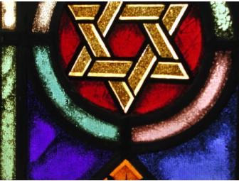 Star of David Stained Glass Panel