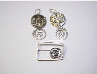 Sterling Silver  Spiral Themed Jewelry Set