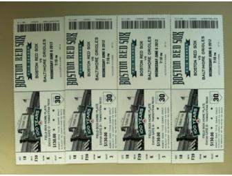 Four Field Box Tickets to Red Sox vs. Orioles, June 6, 2012, 7:10 pm