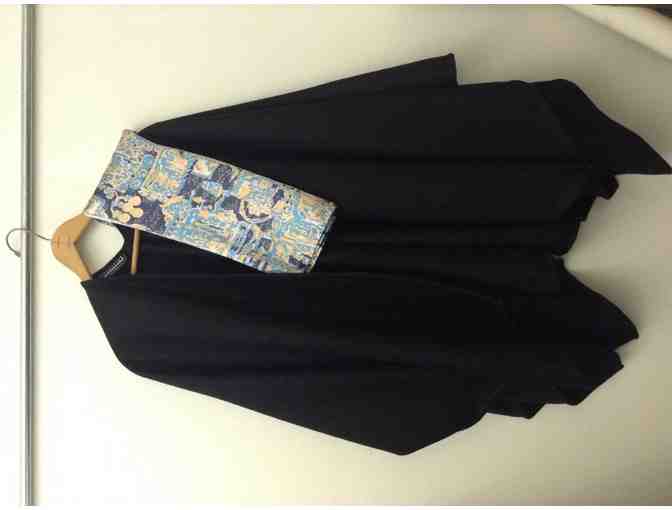 Luxurious black cashmere cape and scarf