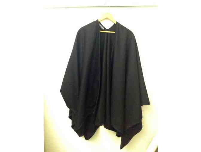 Luxurious black cashmere cape and scarf
