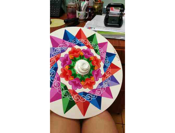 15' Painted Ox Wheel Made by Costa Rican Artisan