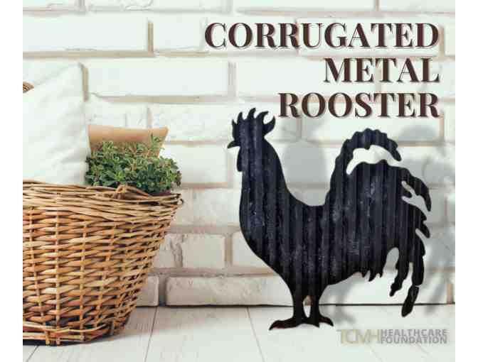 Corrugated Metal Rooster - Donated By Medicine Bag Project LLC