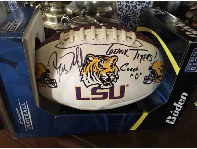 4 Tickets to the LSU/ Chattanooga game, 4 field passes, & signed LSU football by Coach Ed