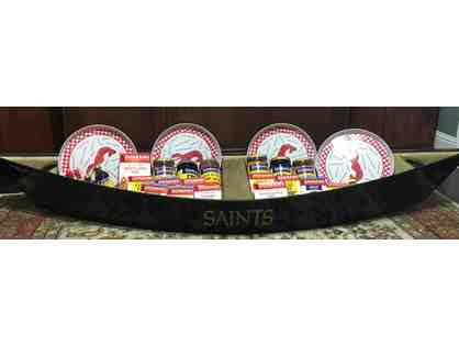 Saints Crawfish Serving Boat Filled w/ Zataran's gift Items