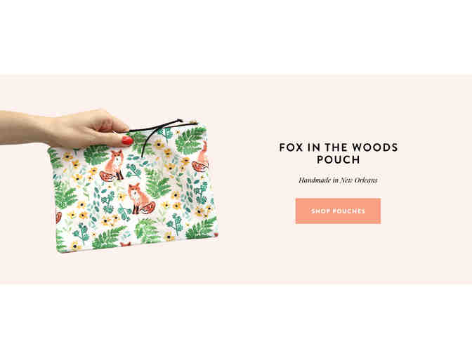 Fox Enamel Pin and Fox in the Woods Pouch by Juliet Meeks Design