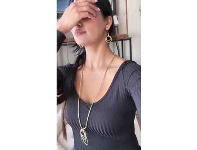 Vintage Thalia Sodi God Multi-Circle Pendant Necklace & Charger Club Multi Circle Drop Ear