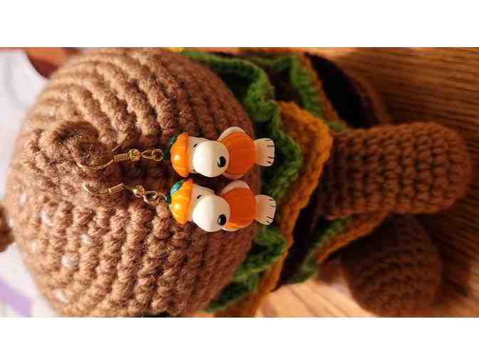 Spooky Sweet Halloween Delights: BOO Necklace, Snoopy Earrings, and Woodstock Pin