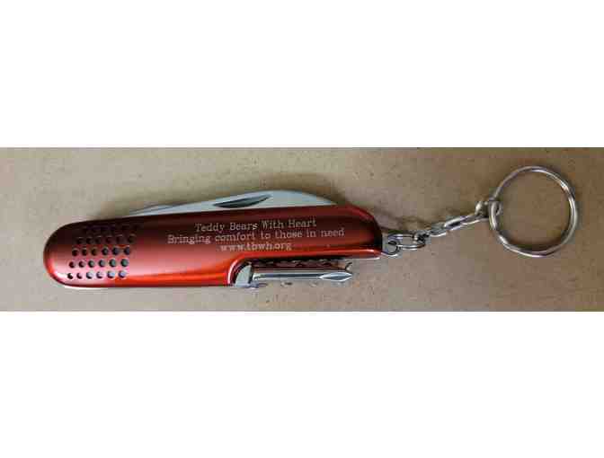 Teddy Bears with Heart Engraved Pocketknife - Red - Photo 1