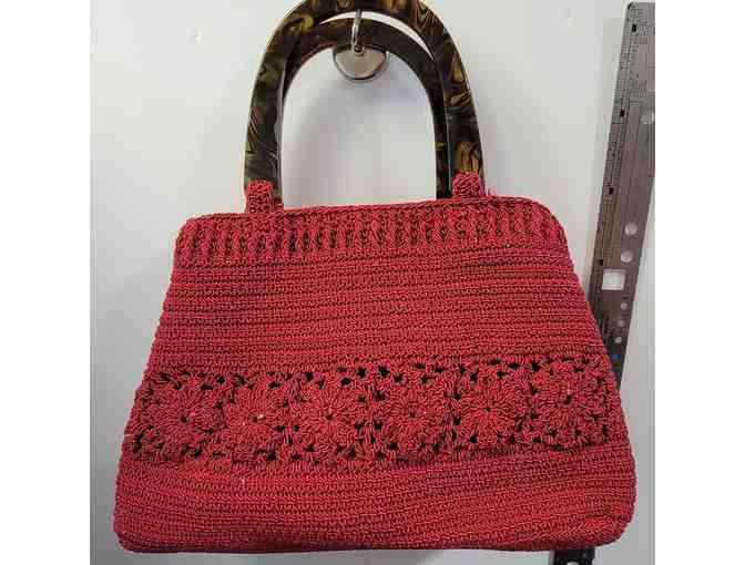 #20 Liz Claiborne Red Hand-Knitted Bag - Stylish, Unique, and Full of Heart