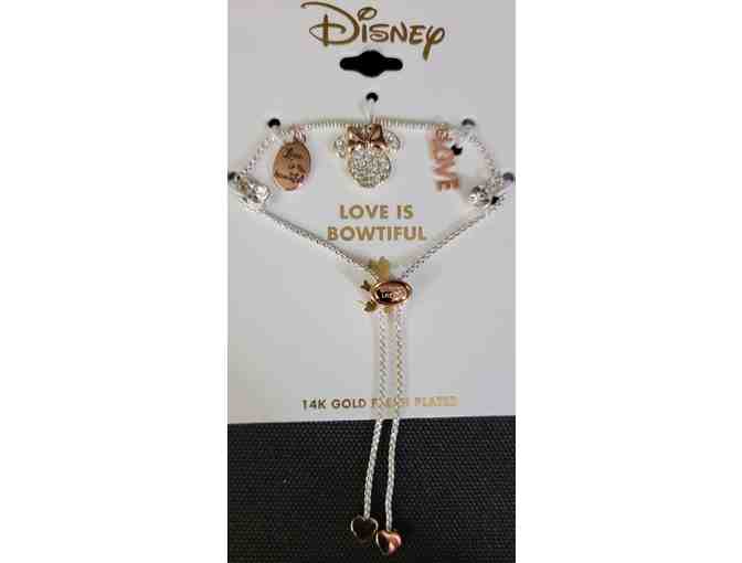 Disney 14k Gold Flash Plated Bracelet Love is Bowtiful - New