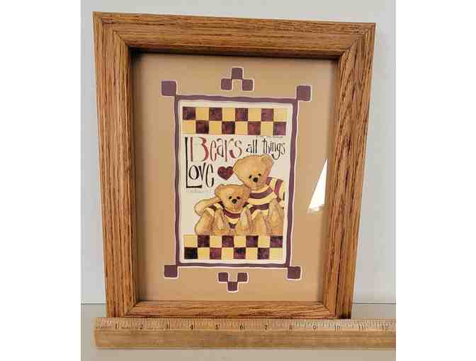 Vintage Beth Yarbrough Framed Print Love Bears All Things - Corinthians 13:7