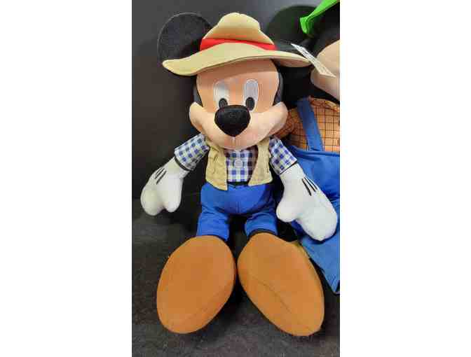 Disneyland Resorts Plush Lot - 16' Mickey w/ Vest and 20' Fishing Goofy - NWT