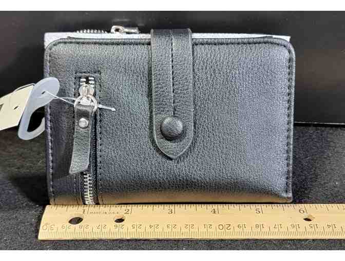 Black side zip wallet with zipper - NWT - Photo 1