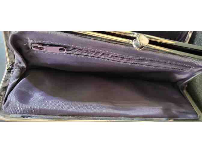 Double Clutch Wallet Magnetic Distressed Leather Lilac Purple - Photo 4