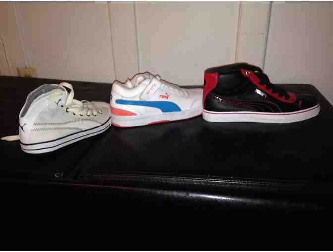 3 pairs of PUMA sneakers.  Size 9 (men's sample size).  Brand new, never worn.