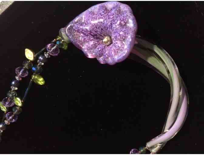 Handblown Glass Purple Calla Lily Necklace-Absolutely Stunning
