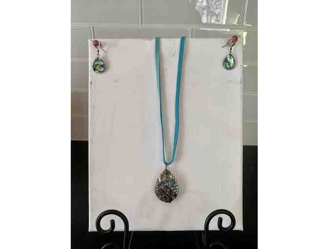 Abalone Shell Necklace and Earring Set