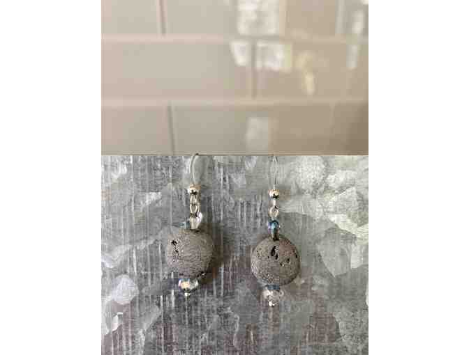 Sterling Silver and Silver Stone Earrings