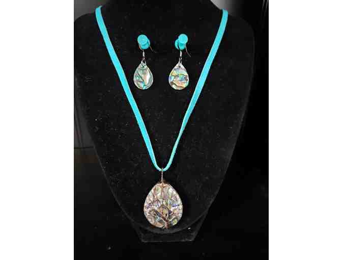 Abalone Shell Necklace and Earring Set