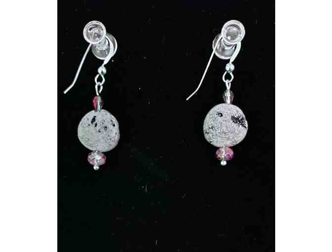 Sterling Silver and Silver Stone Earrings