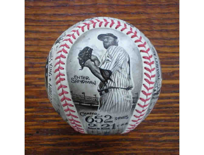 Mariano Rivera Hand Painted Ball by Mike Floyd