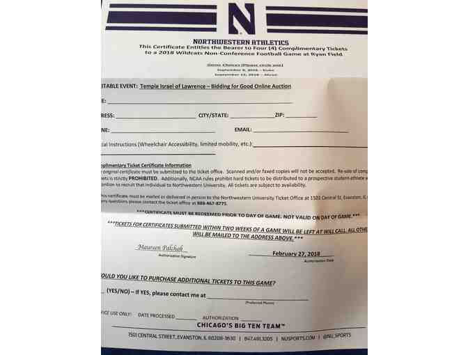 Northwestern University Football Tickets - Photo 1