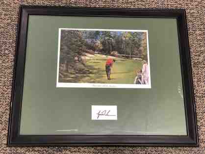 Tiger Woods 13th Hole at Augusta Autographed Lithograph