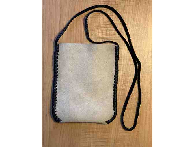 Suede leather pouch