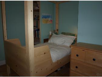 A Handmade Pine Built-in Twin Bed Frame