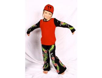 Handmade Cotton Stretch-Batik Gypsy Monkey Children's Outfit (Pants, Shirt and Hat)