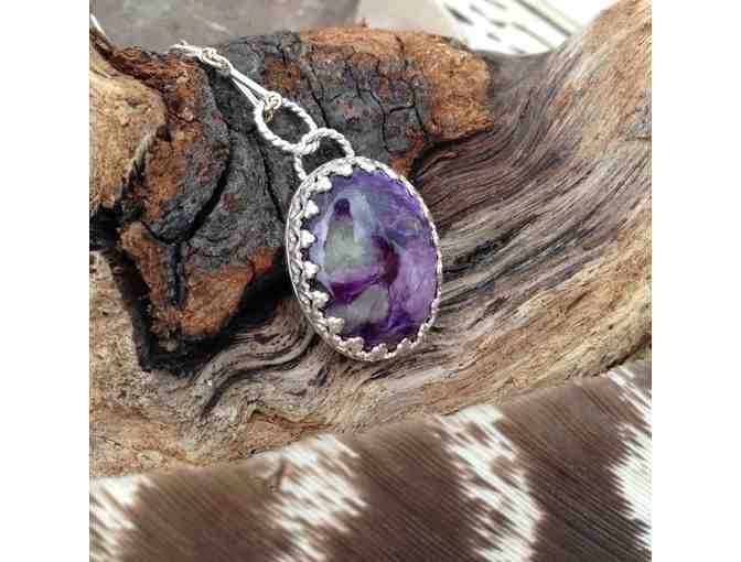 Charoite Pendant with Sterling Silver Chain