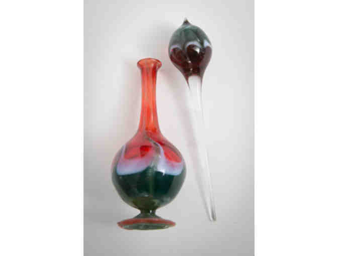 Handblown Perfume Bottle (Ruby Red color) by local artist Christopher Doner